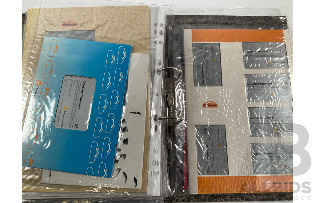 Album of Australian 1990's Telecom Mint Phone Cards and Phone Card Packs, States and Territories, Australia Day and More - Face Value Over $900