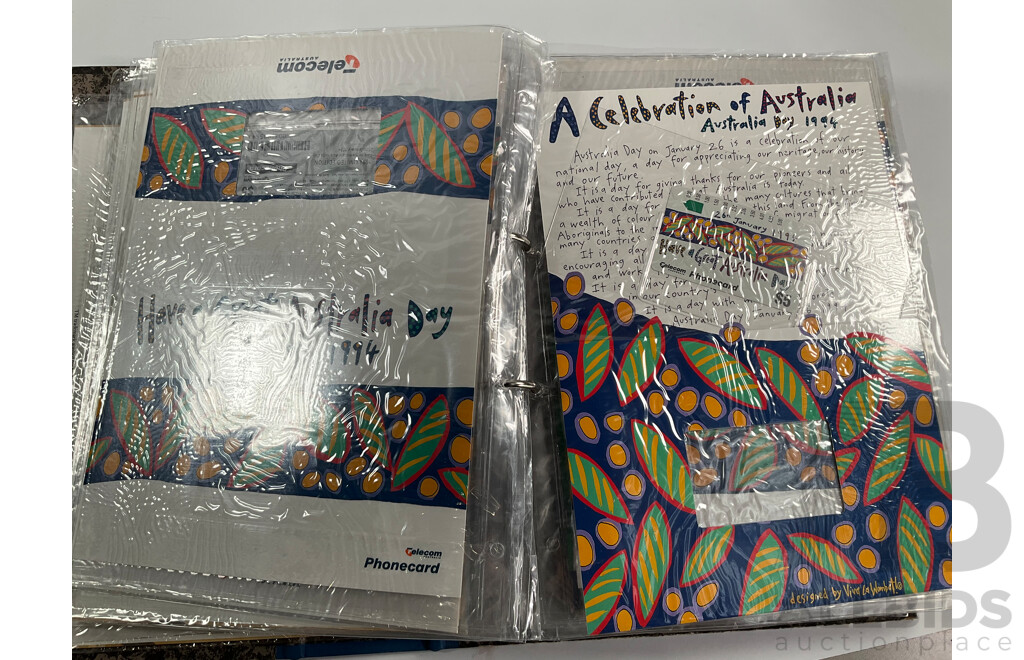 Album of Australian 1990's Telecom Mint Phone Cards and Phone Card Packs, States and Territories, Australia Day and More - Face Value Over $900