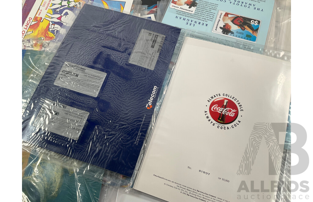 Australian Telecom Mint Phone Card Packs Including Coca Cola, Life Saving, Classic Cars, Disney, AFL, Summer Time, Ettamogah Pub, Australian Landscape, Commonwealth Games and More