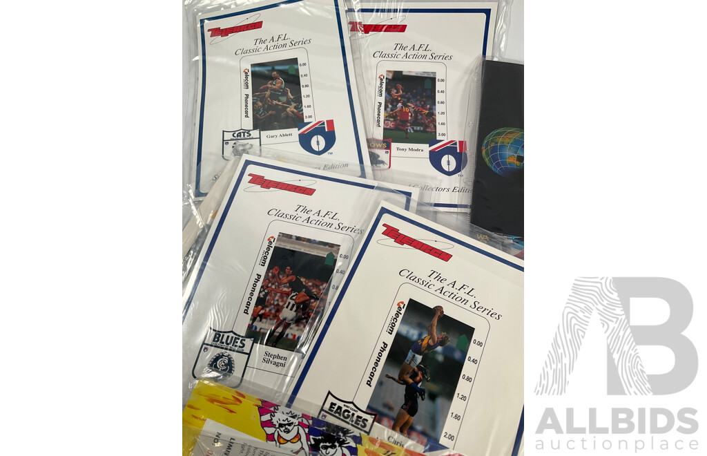 Australian Telecom Mint Phone Card Packs Including Coca Cola, Life Saving, Classic Cars, Disney, AFL, Summer Time, Ettamogah Pub, Australian Landscape, Commonwealth Games and More