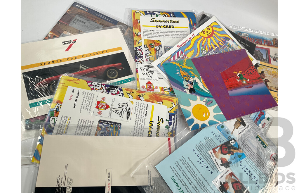 Australian Telecom Mint Phone Card Packs Including Coca Cola, Life Saving, Classic Cars, Disney, AFL, Summer Time, Ettamogah Pub, Australian Landscape, Commonwealth Games and More