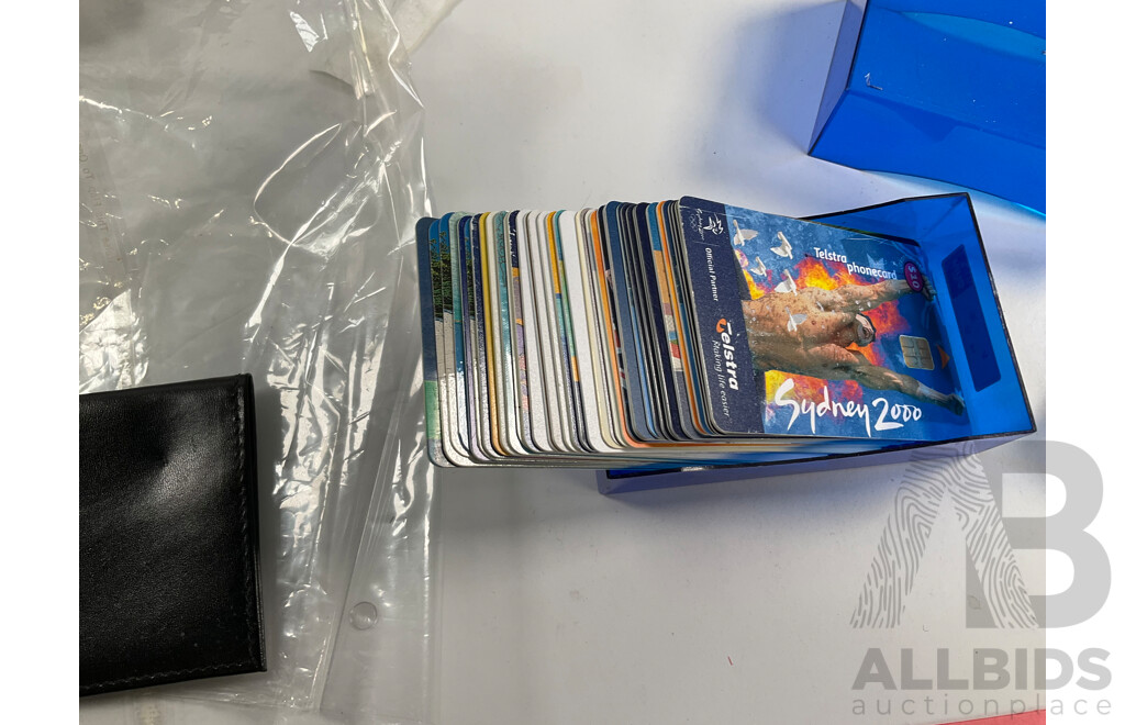 Large Collection of Australian and International Phone Cards Including Japan, European, Albums, Wallets, Unused, Multiples