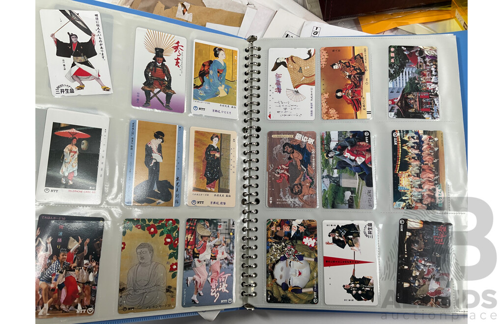 Large Collection of Australian and International Phone Cards Including Japan, European, Albums, Wallets, Unused, Multiples