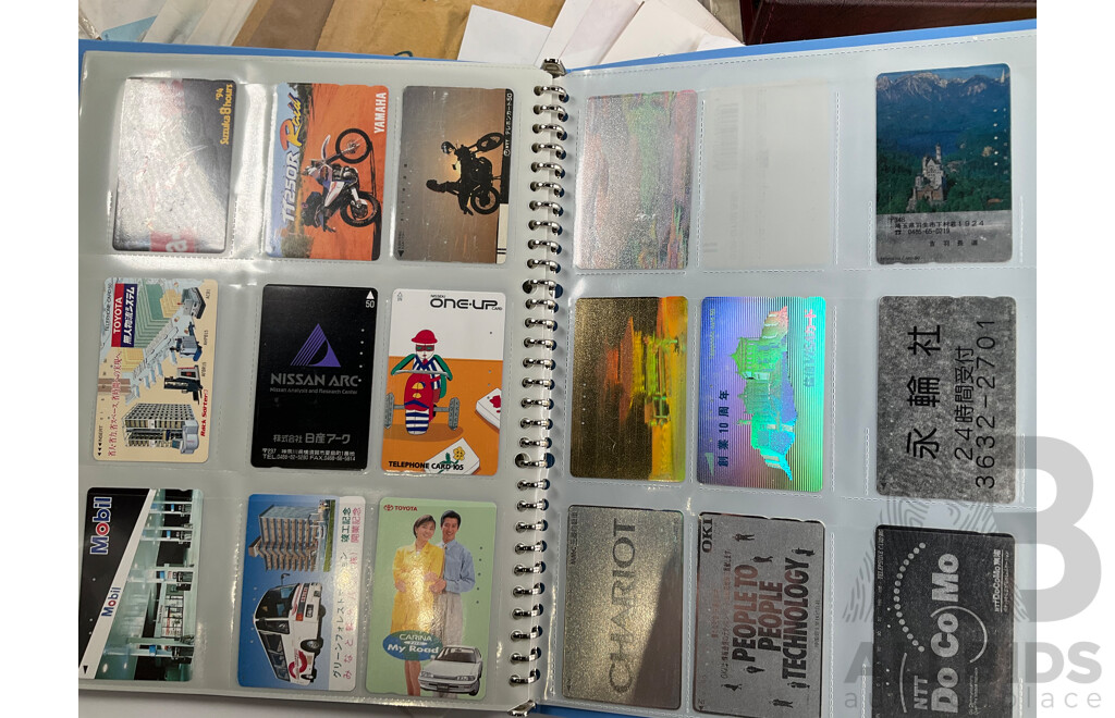 Large Collection of Australian and International Phone Cards Including Japan, European, Albums, Wallets, Unused, Multiples