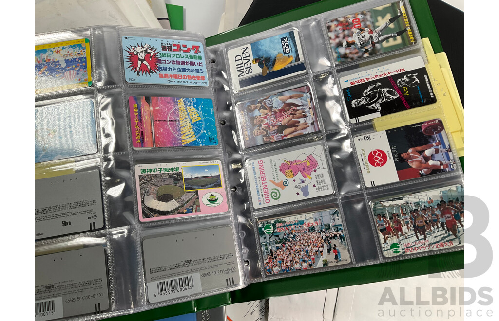 Large Collection of Australian and International Phone Cards Including Japan, European, Albums, Wallets, Unused, Multiples