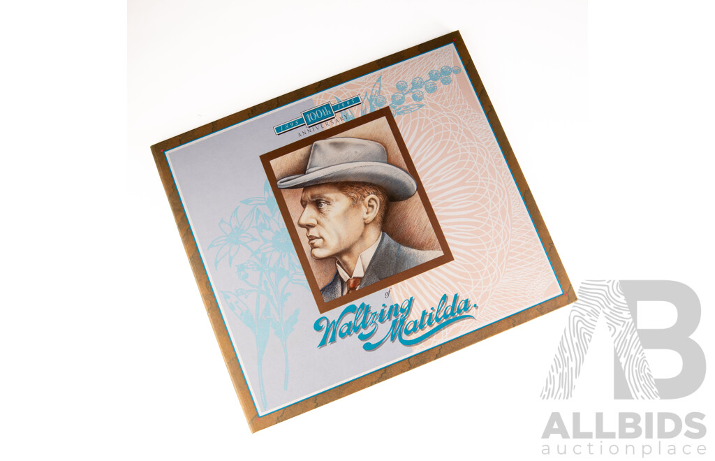 Australian NPA 1995 100th Anniversary of Waltzing Matilda Ten Dollar Note and Phone Card Set, Red Serial Numbers