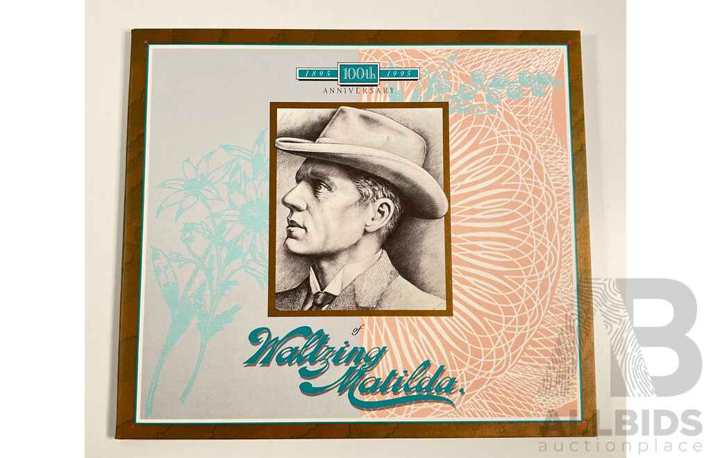 Australian NPA 1995 100th Anniversary of Waltzing Matilda Ten Dollar Note and Phone Card Set