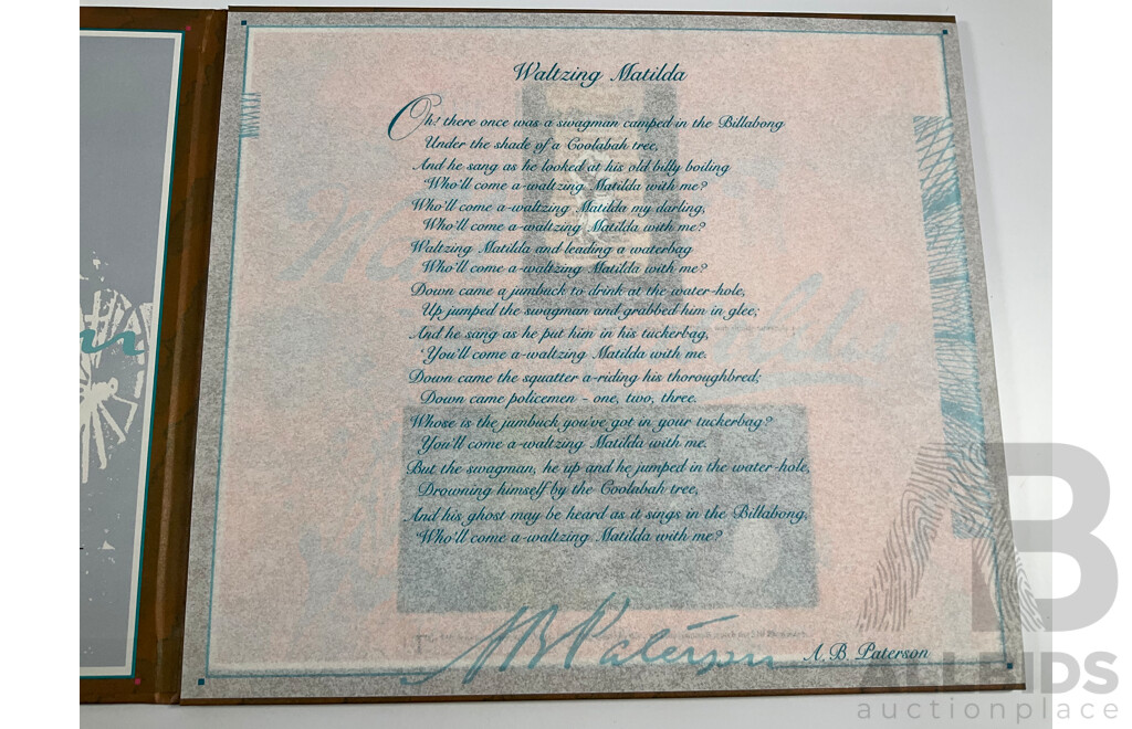 Australian NPA 1995 100th Anniversary of Waltzing Matilda Ten Dollar Note and Phone Card Set