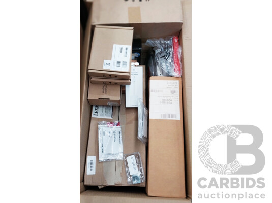 Box of Assorted Hardware, Accessories, Display Adapters and More