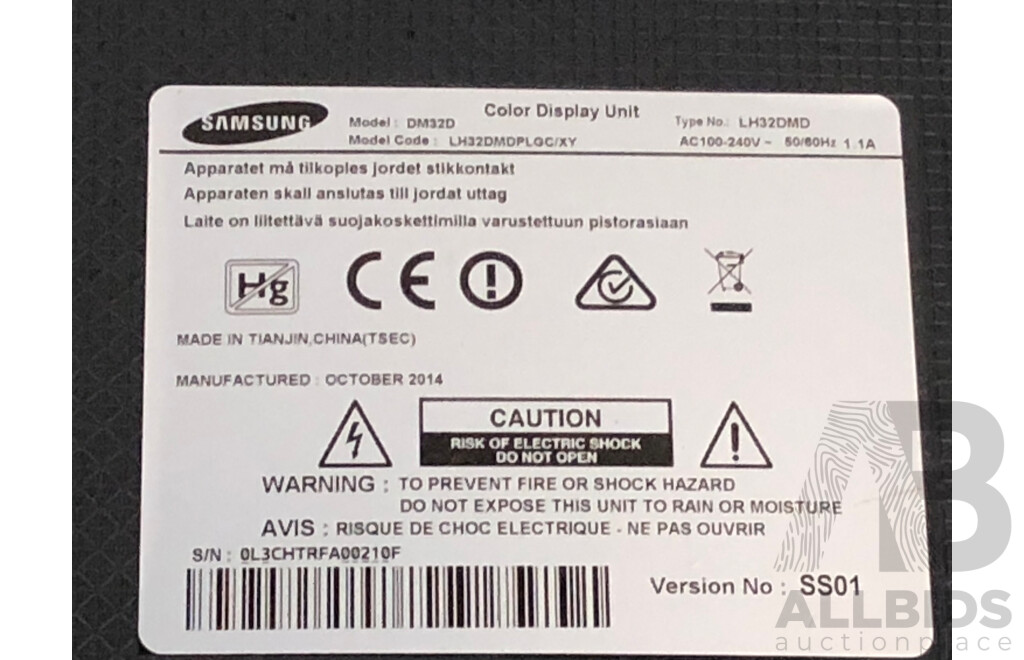 Samsung DM32D 32" Slim Direct-Lit LED Display
