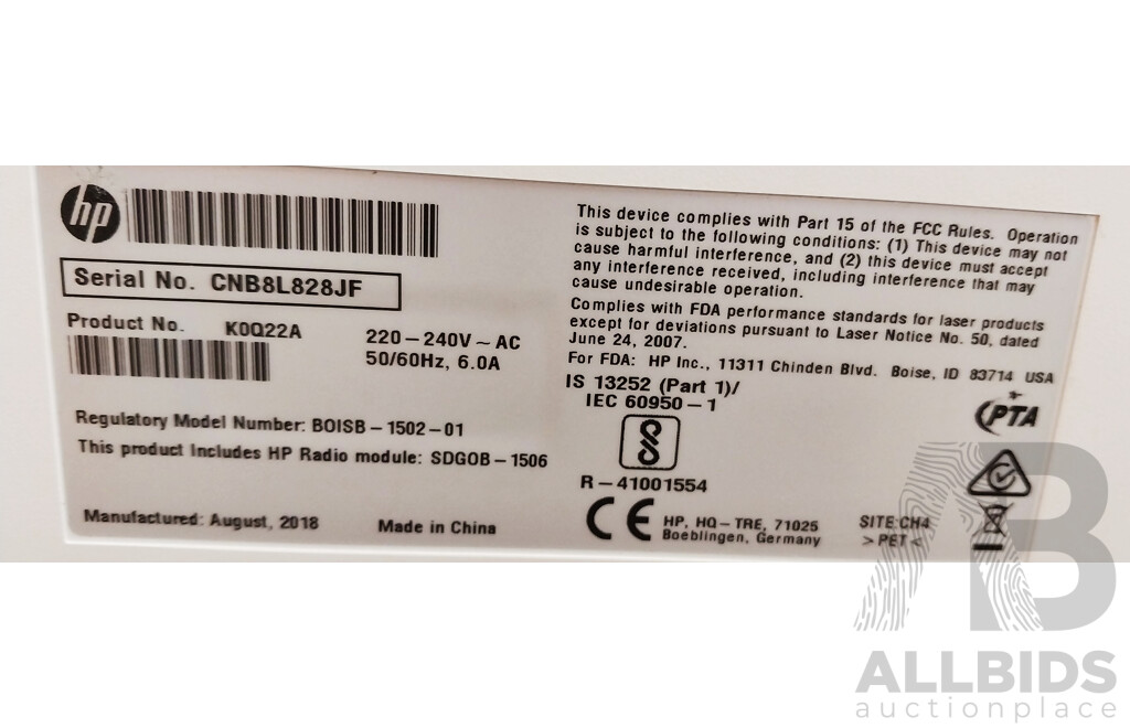 HP Printer Color LaserJet Enterprise M609x