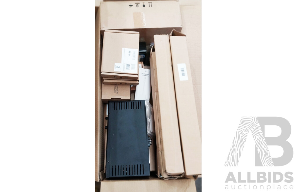 Box of Assorted Hardware, Accessories, Display Adapters and More