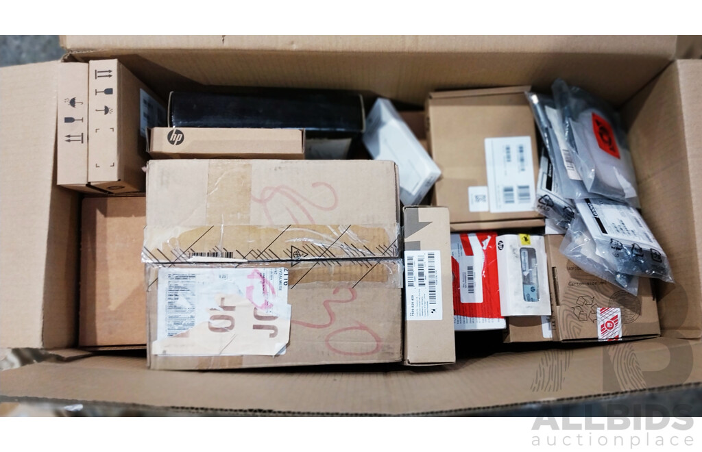 Box of Assorted Hardware, Accessories, Display Adapters and More