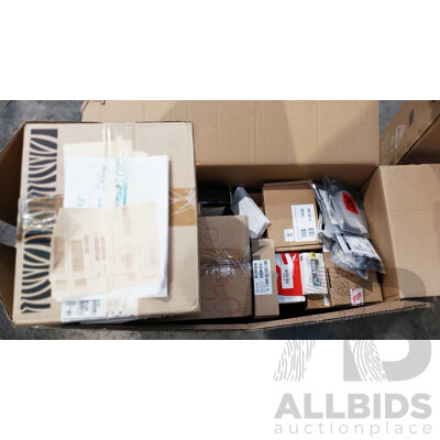 Box of Assorted Hardware, Accessories, Display Adapters and More