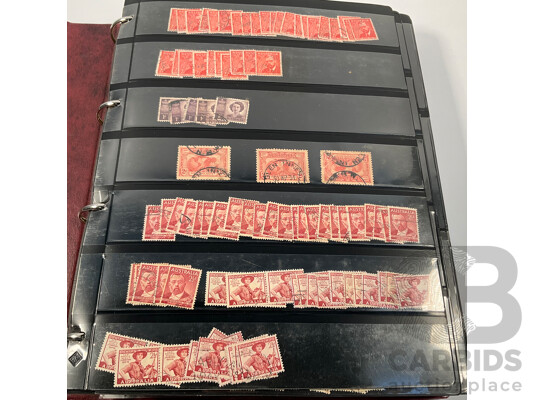 Album of Australian Predecimal Stamps Spanning 1940's to 1965