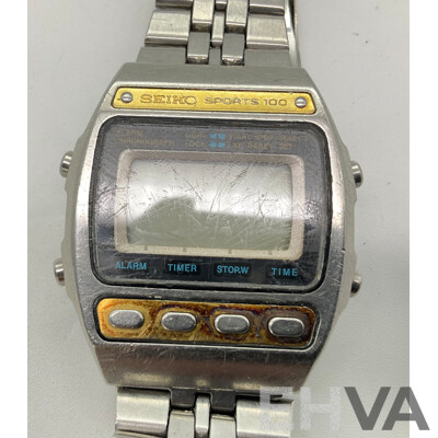 Men's Vintage Seiko Digital Sports 100 Wrist Watch A547-5050 AO