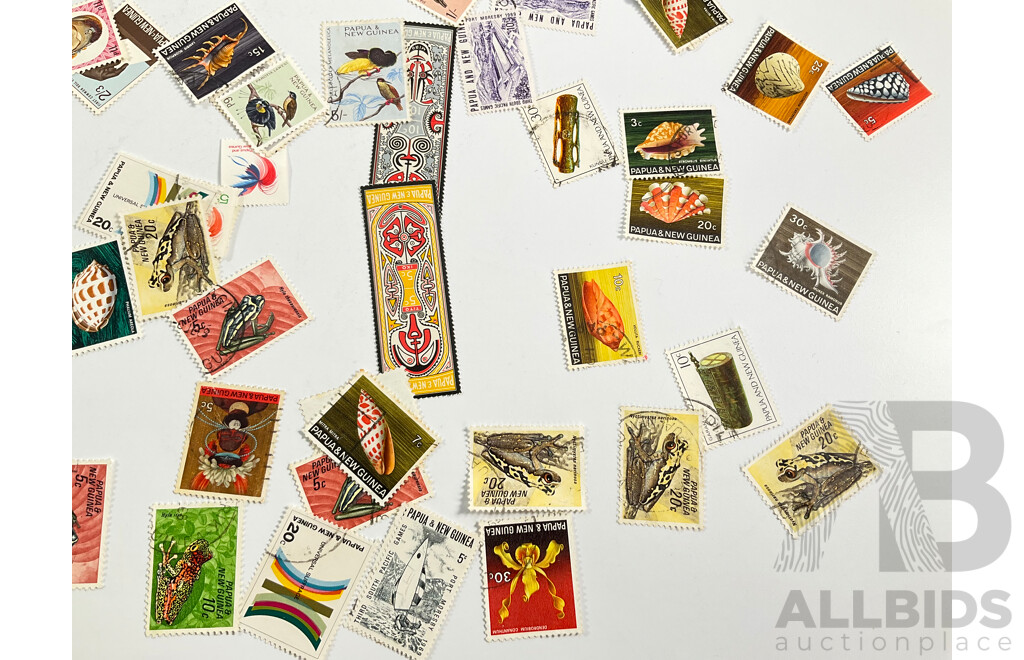Collection of 1950's-60's Papua New Guinea Mint and Used Stamps Including Folklore Health Series, Birds of Paradise