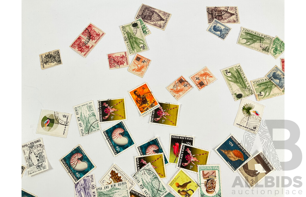 Collection of 1950's-60's Papua New Guinea Mint and Used Stamps Including Folklore Health Series, Birds of Paradise