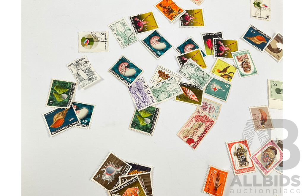 Collection of 1950's-60's Papua New Guinea Mint and Used Stamps Including Folklore Health Series, Birds of Paradise