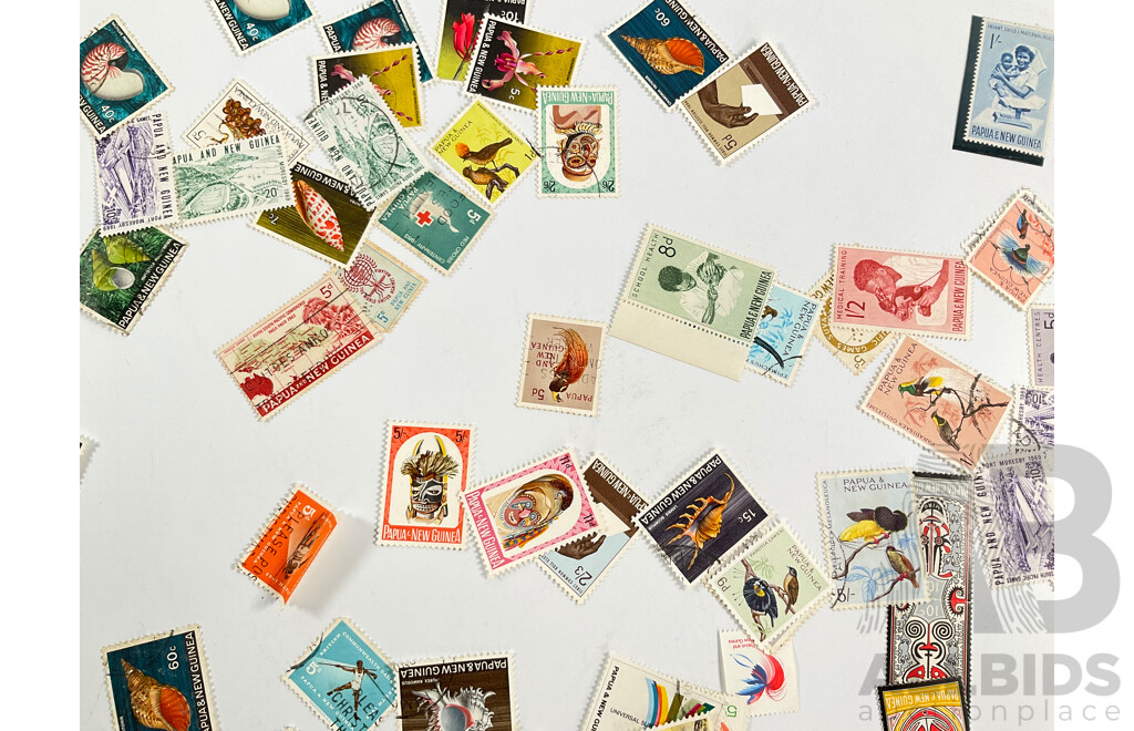 Collection of 1950's-60's Papua New Guinea Mint and Used Stamps Including Folklore Health Series, Birds of Paradise