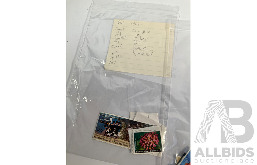 Collection of Papua New Guinea Stamps, Examples Spanning 1961 to 1982 Including Mints and Sets