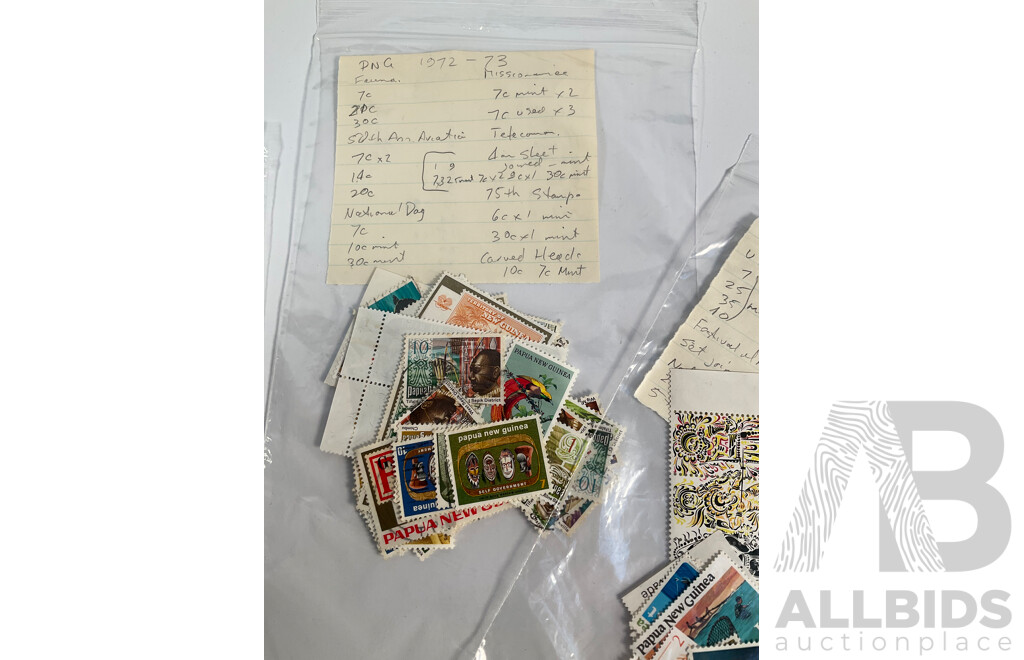 Collection of Papua New Guinea Stamps, Examples Spanning 1961 to 1982 Including Mints and Sets
