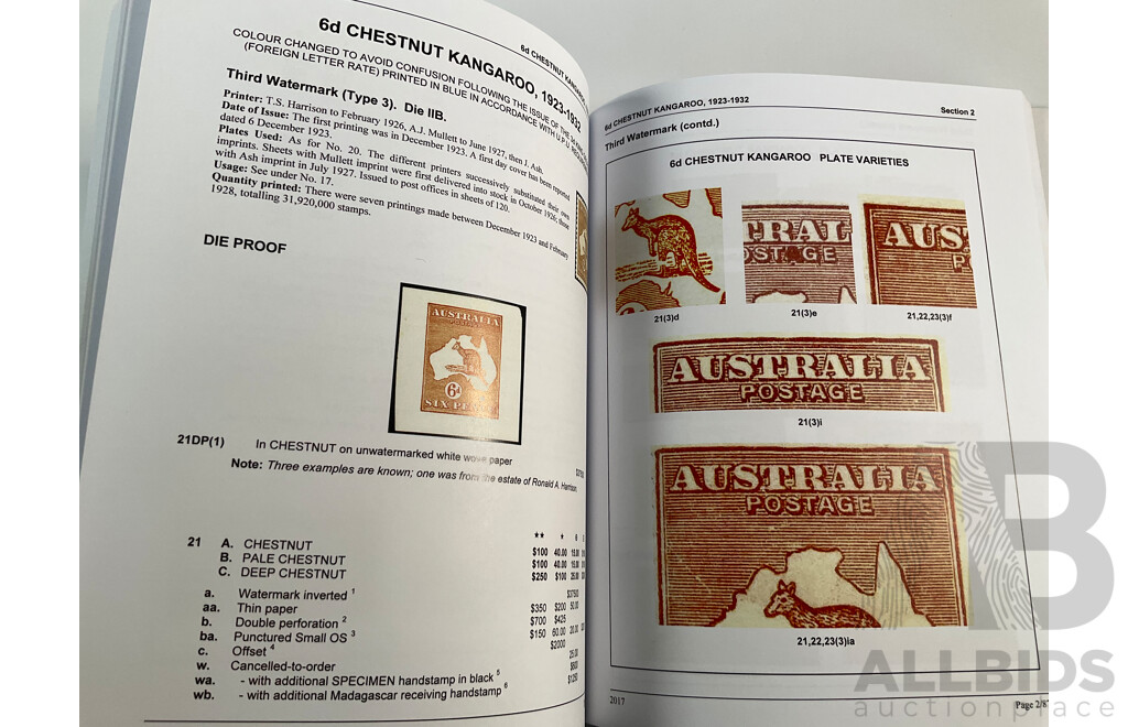The Australian Commonwealth Stamp Specialist's Catalogue, Kangaroos, Signed by Author Geoffrey Kellow