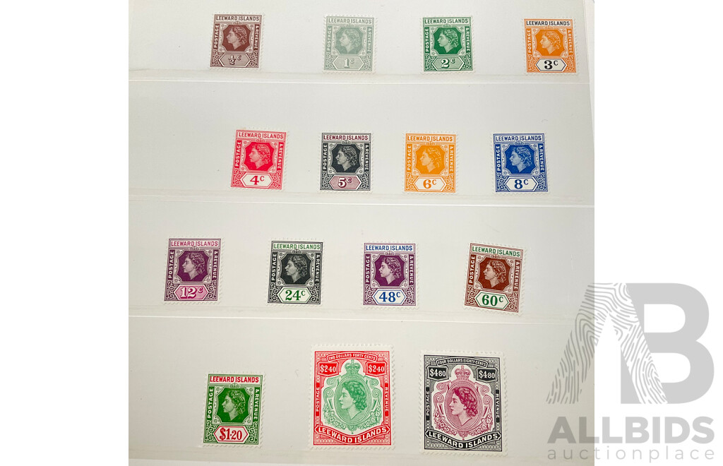 Leeward Islands QE2 Mint Hinged  Stamp Set