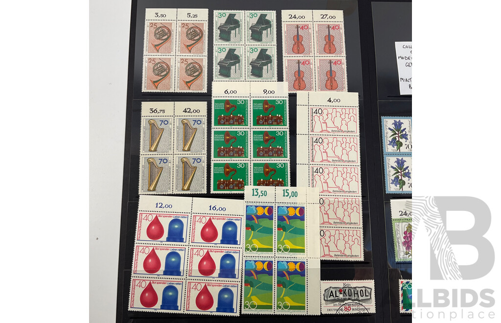 Collection of German Mint Stamp Blocks