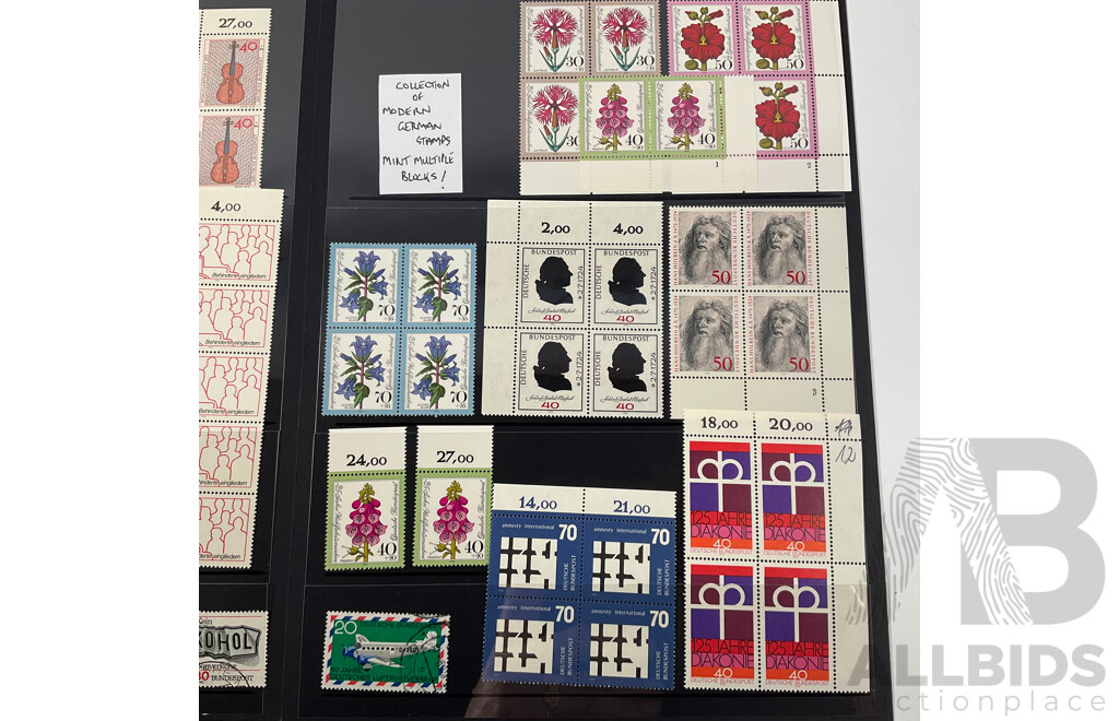 Collection of German Mint Stamp Blocks