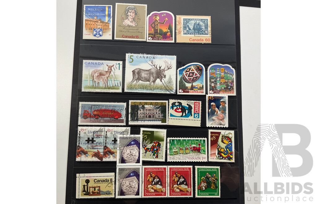 Collection of Canadian Mint Stamp Blocks, Sets with Some Cancelled Singles