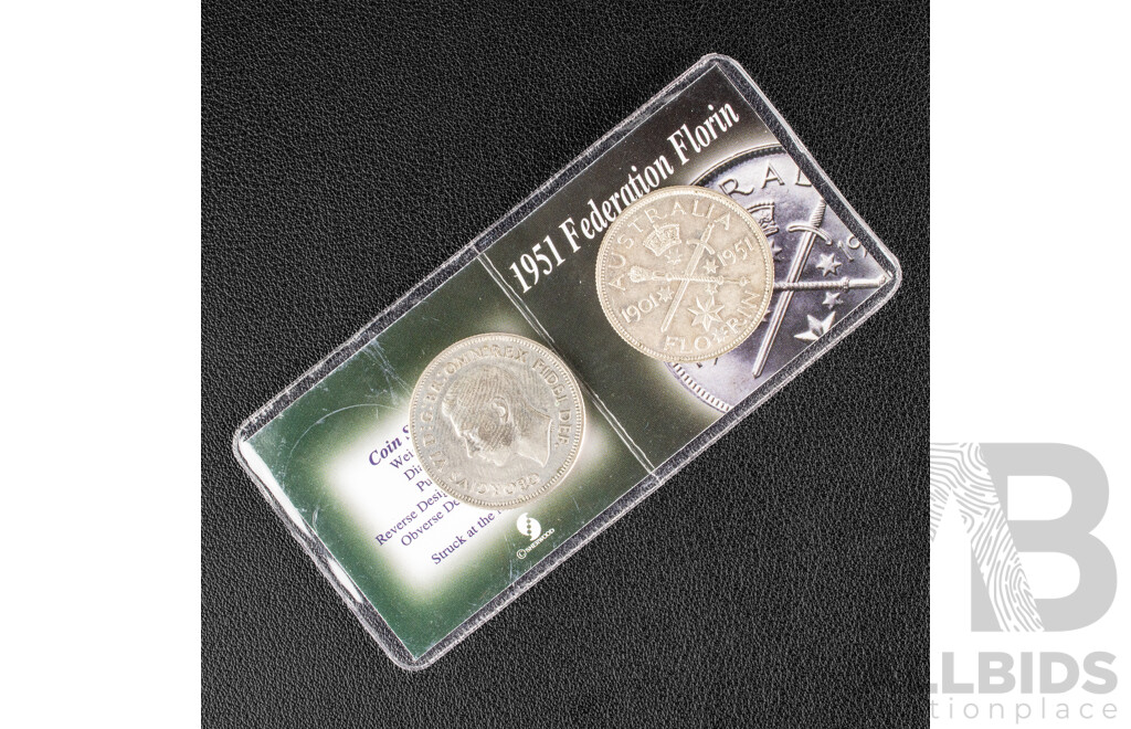 Two Australian 1951 Silver Florins, Federation .500