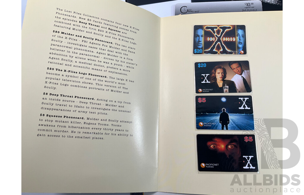 Pacificnet Australia X-Files Mint Phone Card Sets Including The Truth is Out There, Series Three, The Lost Files - Face Value $280