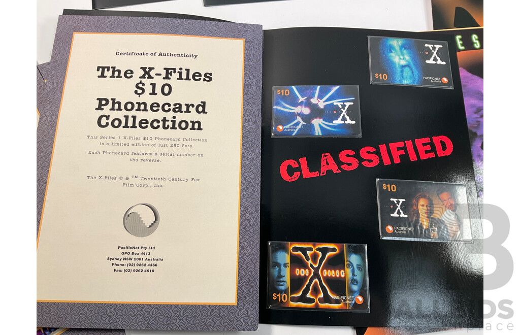 Pacificnet Australia X-Files Mint Phone Card Sets Including The Truth is Out There, Series Three, The Lost Files - Face Value $280