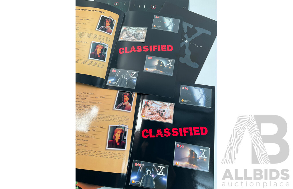 Pacificnet Australia X-Files Mint Phone Card Sets Including The Truth is Out There, Series Three, The Lost Files - Face Value $280