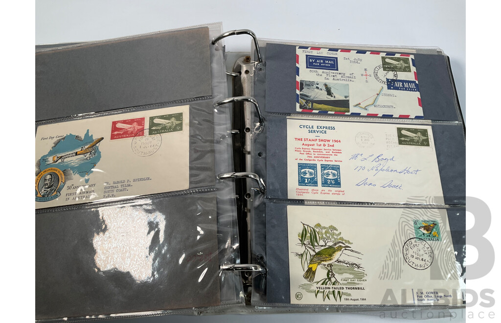 Album of Australian First Day Covers Spanning 1940's to 1971 Including Federation Jubilee, 1954 Royal Visit, 1956 Melbourne Olympics, First Decimal Currency Stamp, Last Day Cover Carried by Sydney Tram and Much More