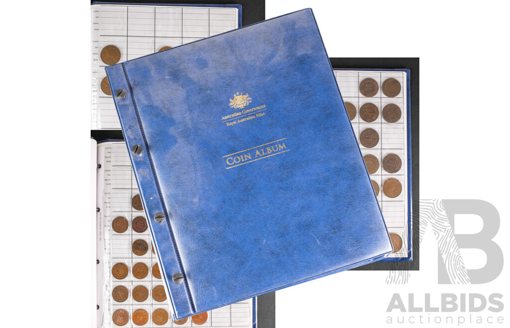 Australian RAM Album of Pennies and Half Pennies, Semi Consecutive Examples Spanning 1911 to 1964