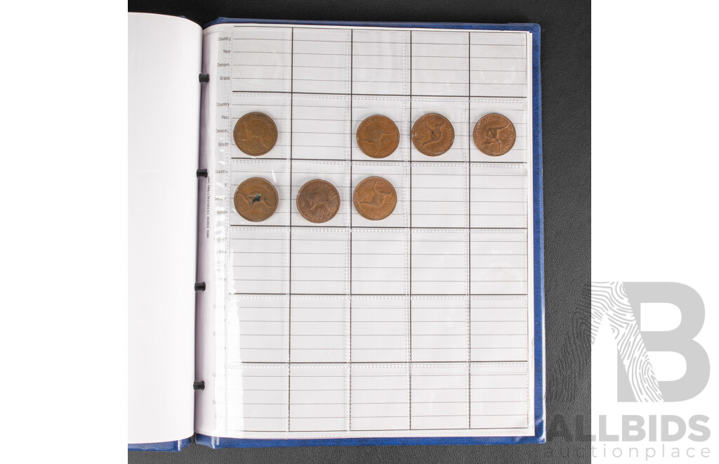 Australian RAM Album of Pennies and Half Pennies, Semi Consecutive Examples Spanning 1911 to 1964