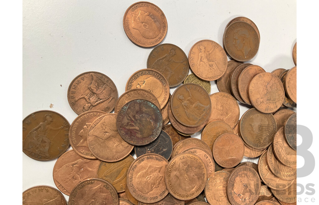 Collection of Great Britain Pennies Spanning QV to QE2 - Approximately 3.2 Kilograms