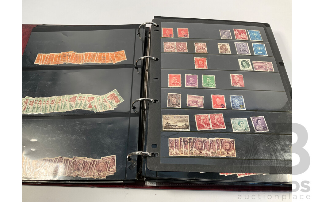 Album of Australian Predecimal Stamps Spanning 1940's to 1965