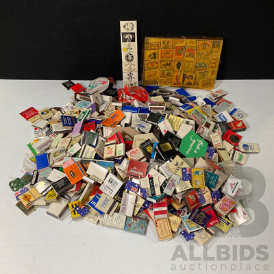 Collection of International Vintage Match Books and Boxes Including Australia, USA, Europe and More - Approximately 3.9 Kilograms Including Storage Box