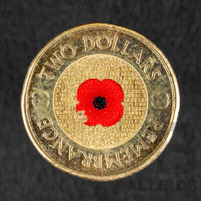 Australian 2012 Two Dollar Coin, Remembrance 'Red Poppy'