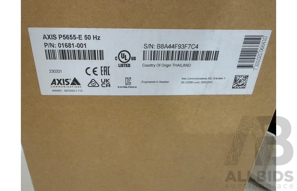 Axis P5655-E 1920 X 1080 Dome 137.60 Mm Zoom Lens HD Network Camera White