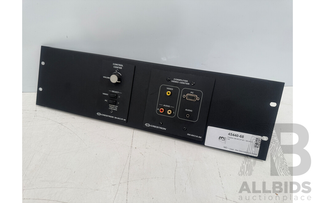 Creston IM-WCVP-M + IM-WCVI-M, Control Panel and Interface Panel Components