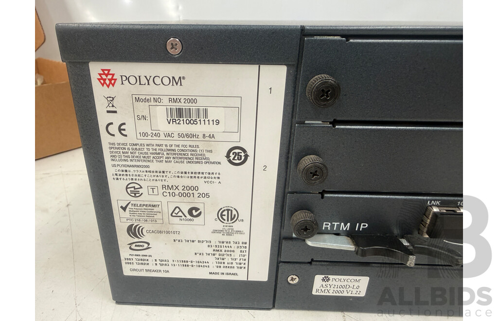 Polycom, RMX2000 + RMX2000 Kit - Video/Audio Conference Platform