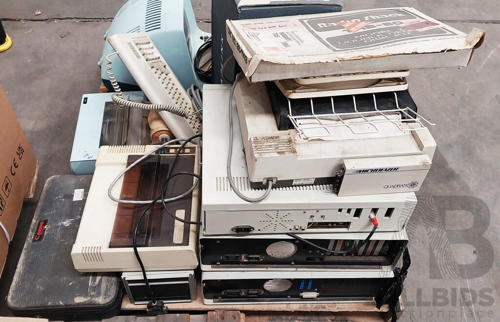 Pallet of Assorted Vintage Computers, Printers and More