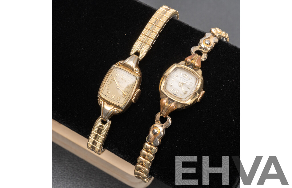 Vintage Ladies' Watches Bernhuf & Elgin Manual Hand Wind Movements - Lot of 2