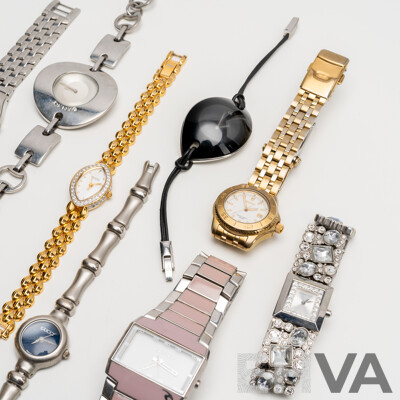 Collection of Ladies' Watches. Seiko, Ripcurl, Michael Kors, Swatch, Bulova, Gucci, Calvin Klein, DKNY, Anne Klein - Lot of 9