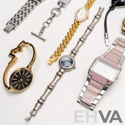 Collection of Ladies' Watches. Seiko, Ripcurl, Michael Kors, Swatch, Bulova, Gucci, Calvin Klein, DKNY, Anne Klein - Lot of 9