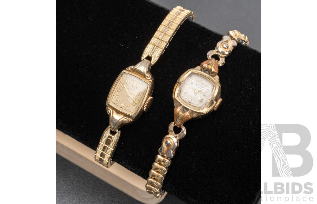 Vintage Ladies' Watches Bernhuf & Elgin Manual Hand Wind Movements - Lot of 2